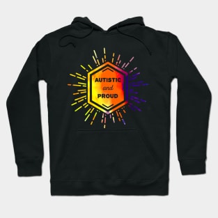 Autistic and proud (watercolor, solid) Hoodie